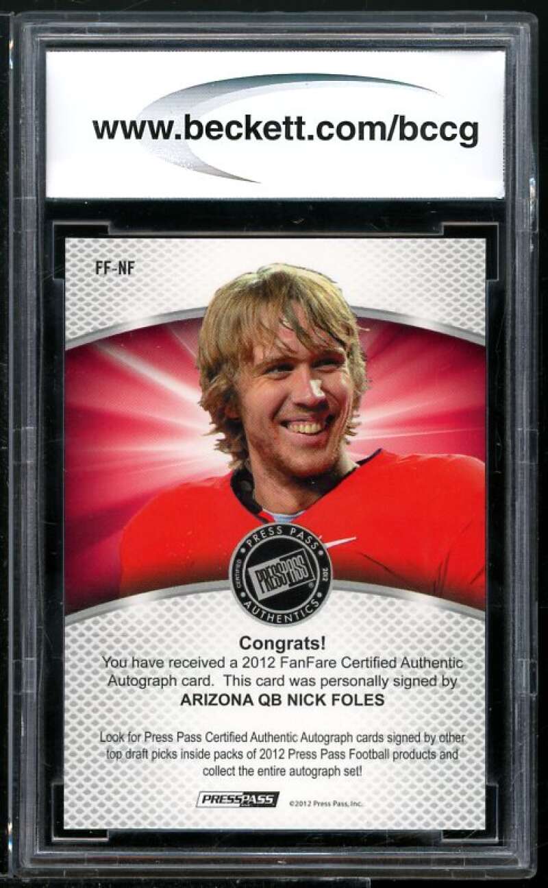 Nick Foles Rookie Card 2012 Press Pass Fanfare #FF-NF BGS BCCG 9 Image 2