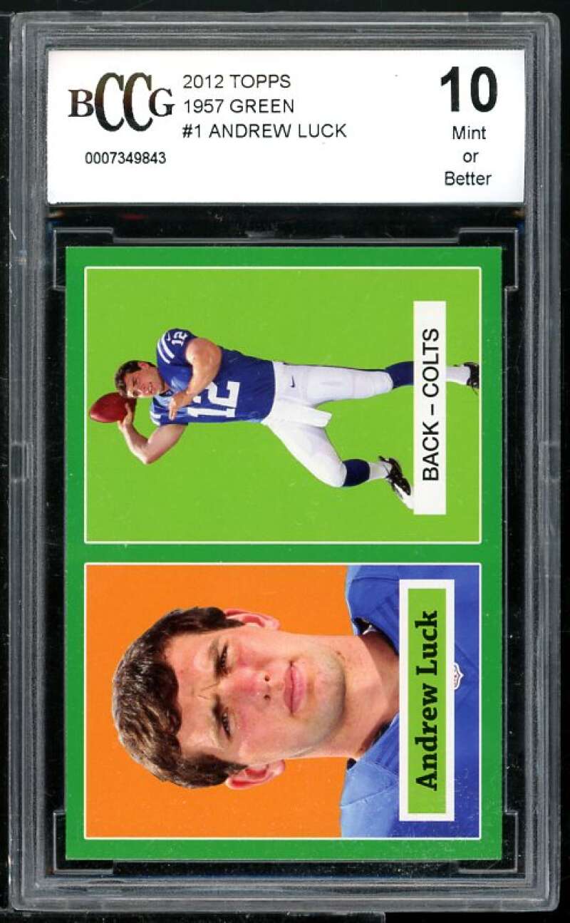 Andreu Luck Rookie Card 2012 Topps 1957 Green #2 BGS BCCG 10 Image 1