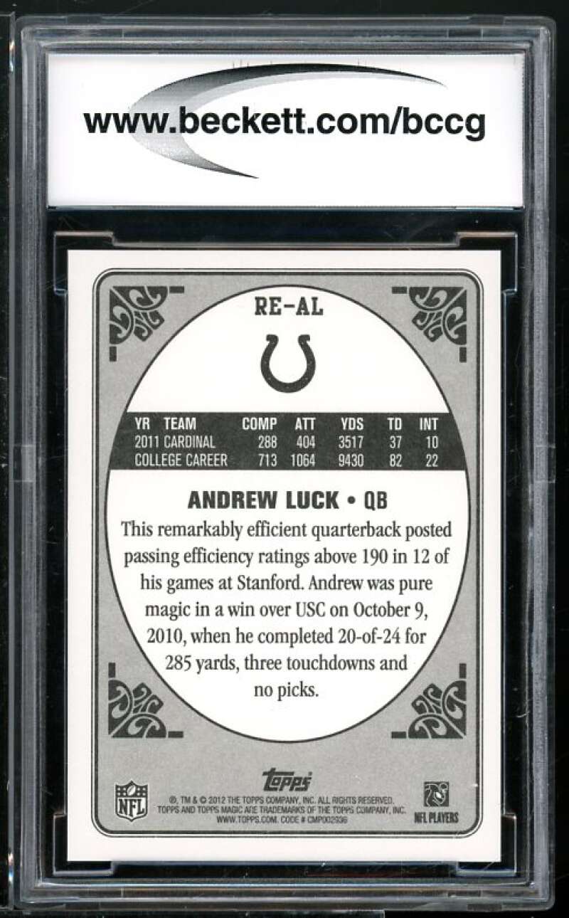 Andrew Luck Rookie Card 2012 Topps Magic Rookie Enchantment #REAL BGS BCCG 10 Image 2