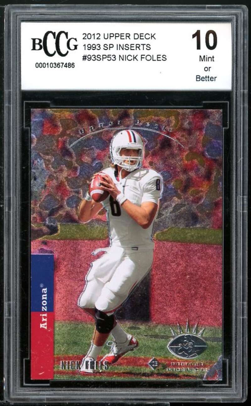 Nick Foles Rookie Card 2012 Upper Deck 1993 SP Inserts #93SP53 BGS BCCG 10 Image 1