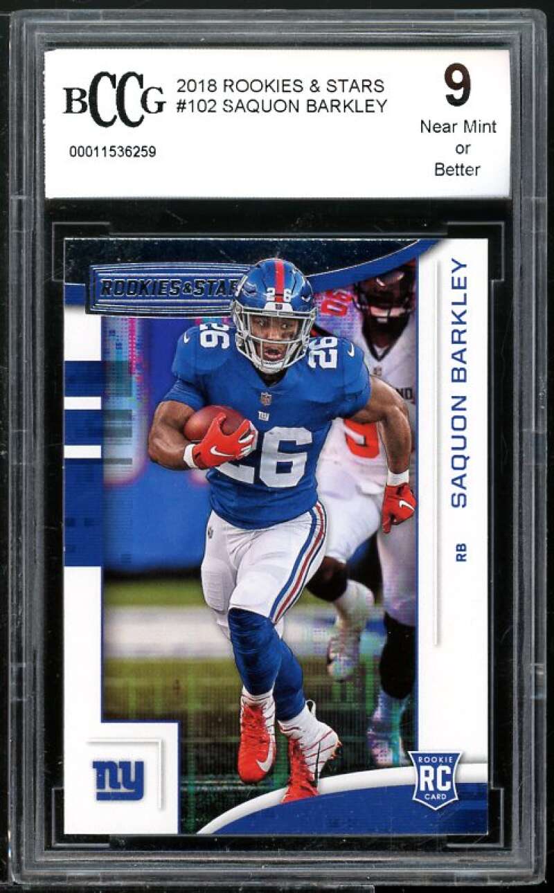 Saquon Barkley Rookie Card 2018 Rookies n Stars #102 BGS BCCG 9 Image 1