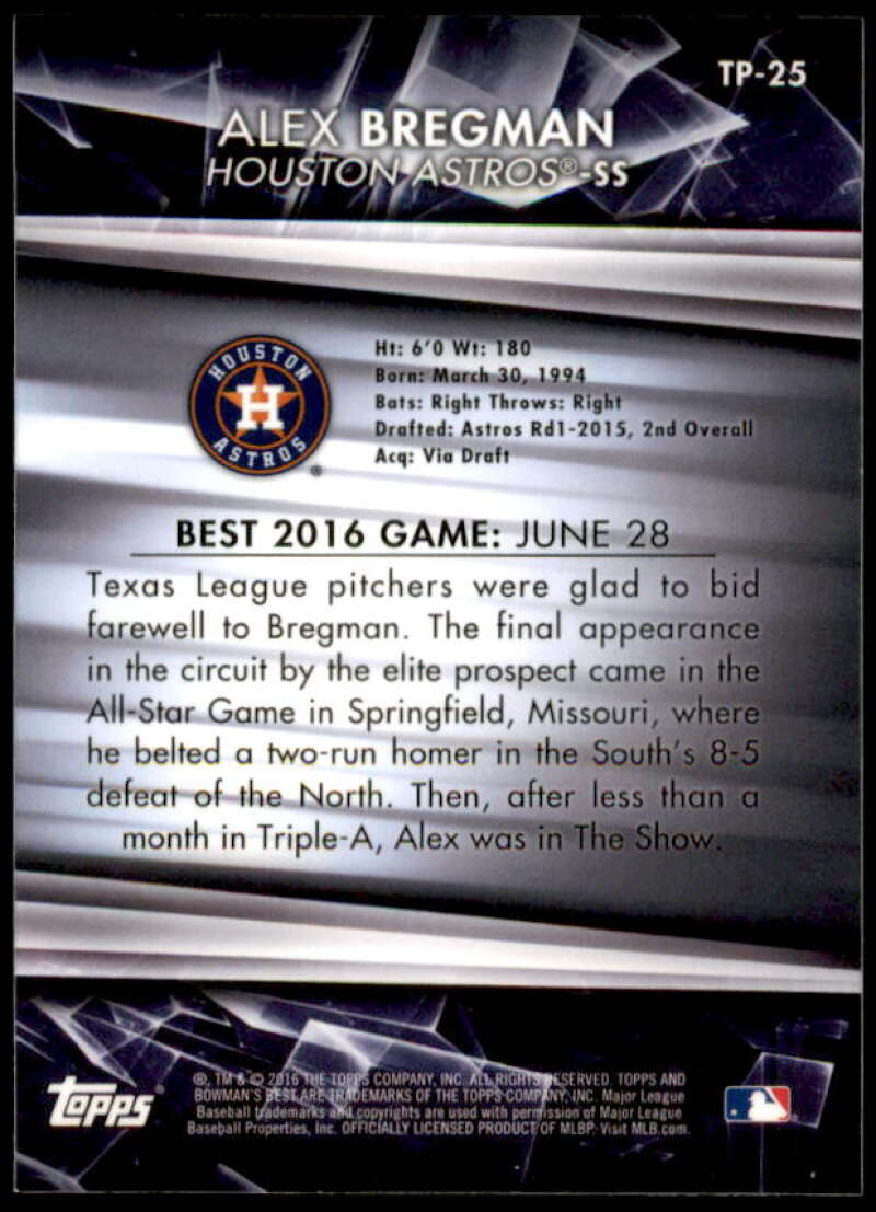 Alex Bregman Card 2016 Bowman's Best Top Prospects #TP25  Image 2