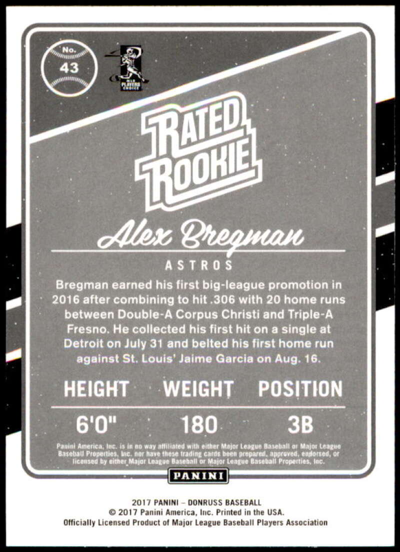 Alex Bregman Card 2017 Donruss #43  Image 2