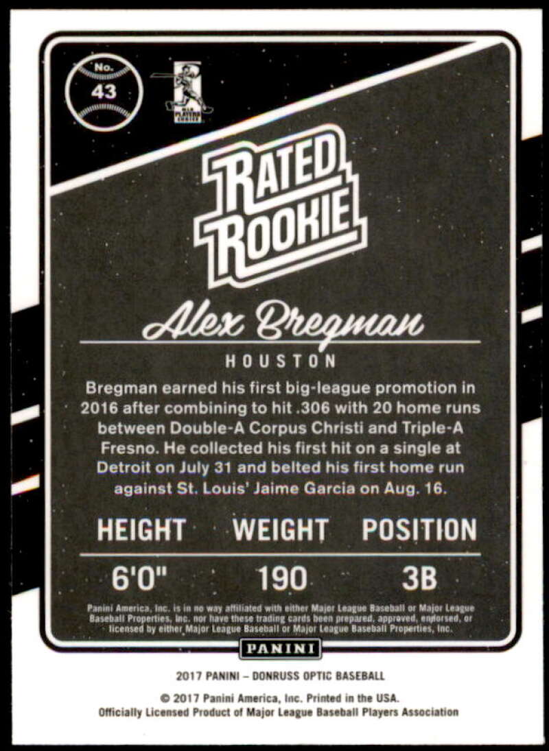 Alex Bregman Card 2017 Donruss Optic #43  Image 2