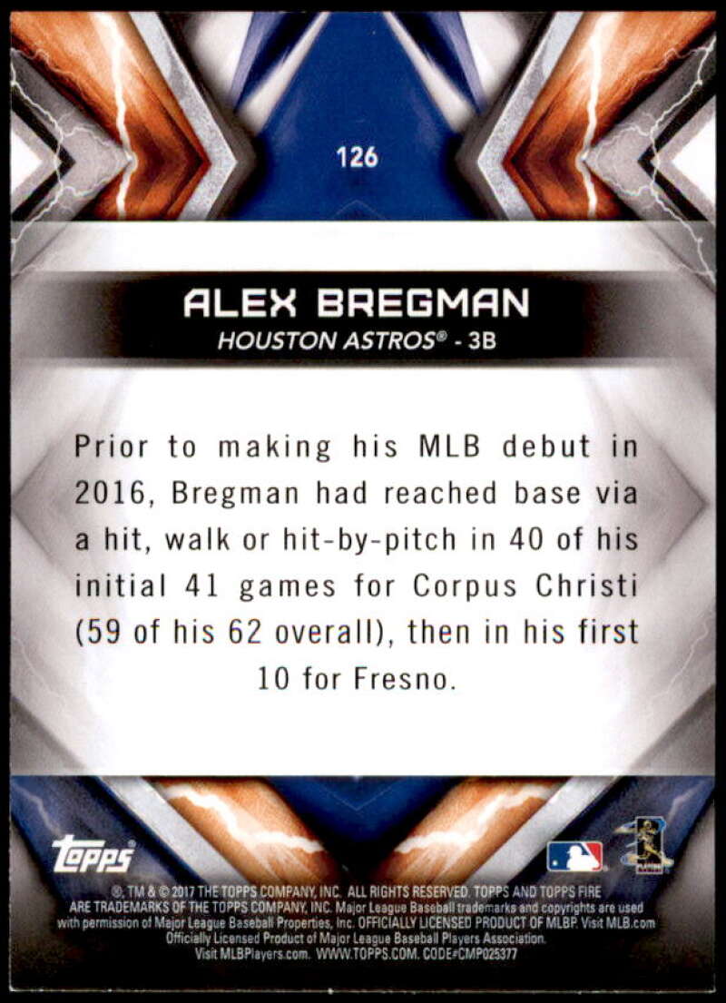 Alex Bregman Card 2017 Topps Fire Gold Minted #126  Image 2