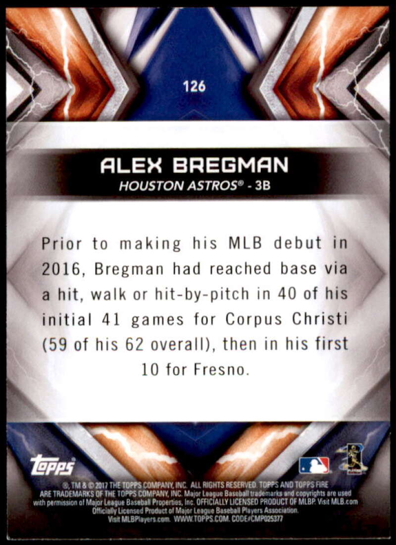 Alex Bregman Card 2017 Topps Fire #126 –