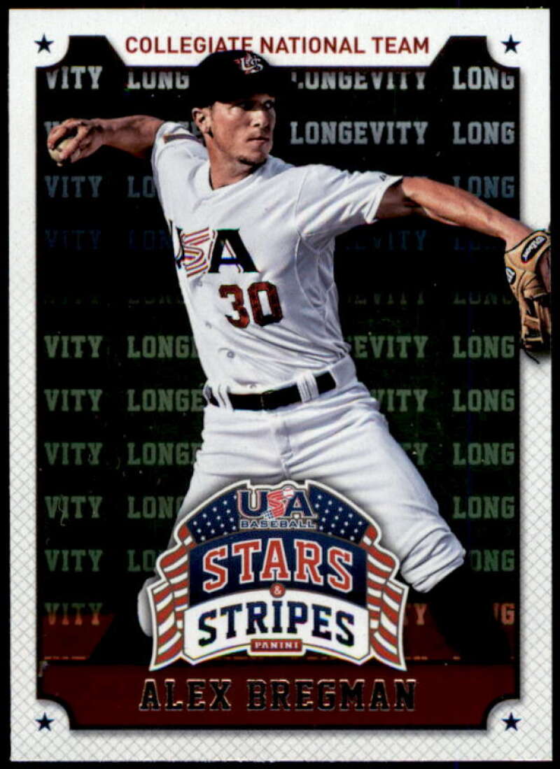 Alex Bregman Card 2015 USA Baseball Stars and Stripes Longevity #6  Image 1