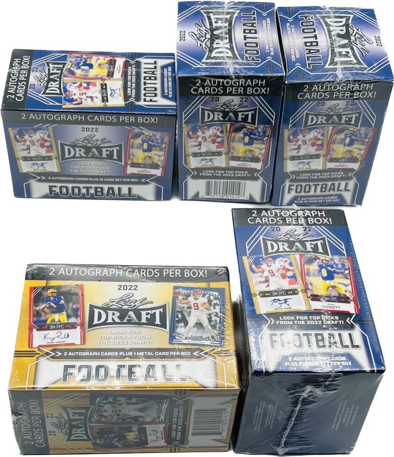   (5)  2022 Leaf Draft Football Retail Blaster Box Lot Image 2