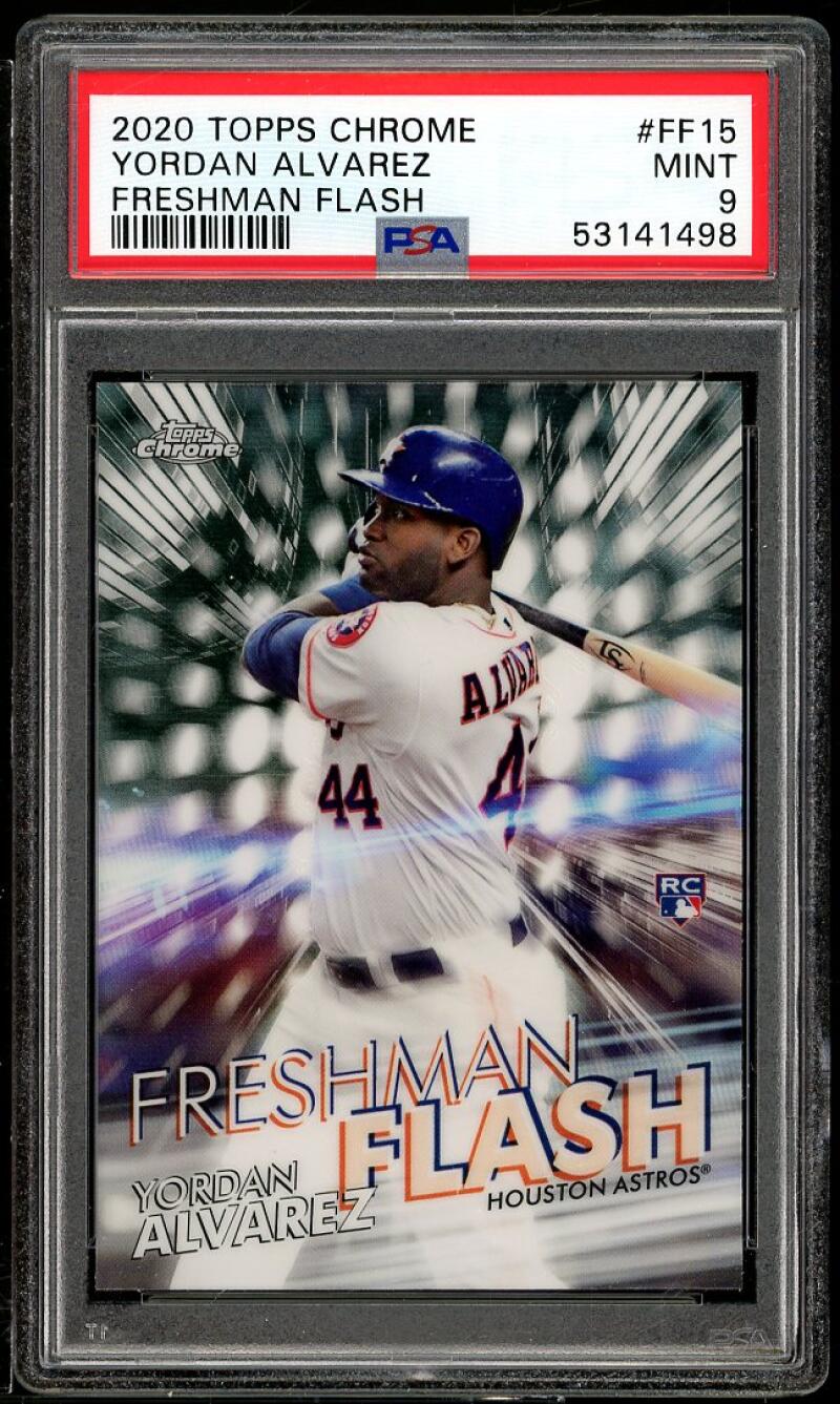 Yordan Alvarez Rookie Card 2020 Topps Chrome Freshman Flash #FF15 PSA 9 Image 1