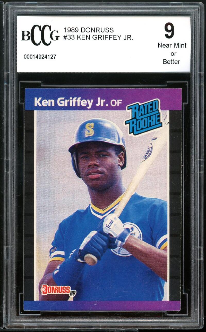 1989 Donruss #33 Ken Griffey Rookie Card BGS BCCG 9 Near Mint+ Image 1