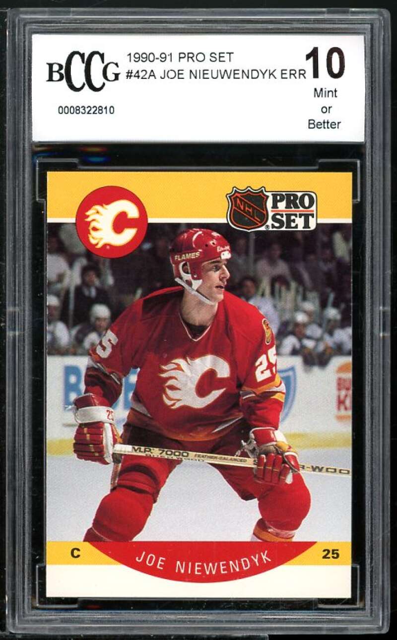 Joe Nieuwendyk Rookie Card 1990-91 Pro Set #42 BGS BCCG 10 Image 1