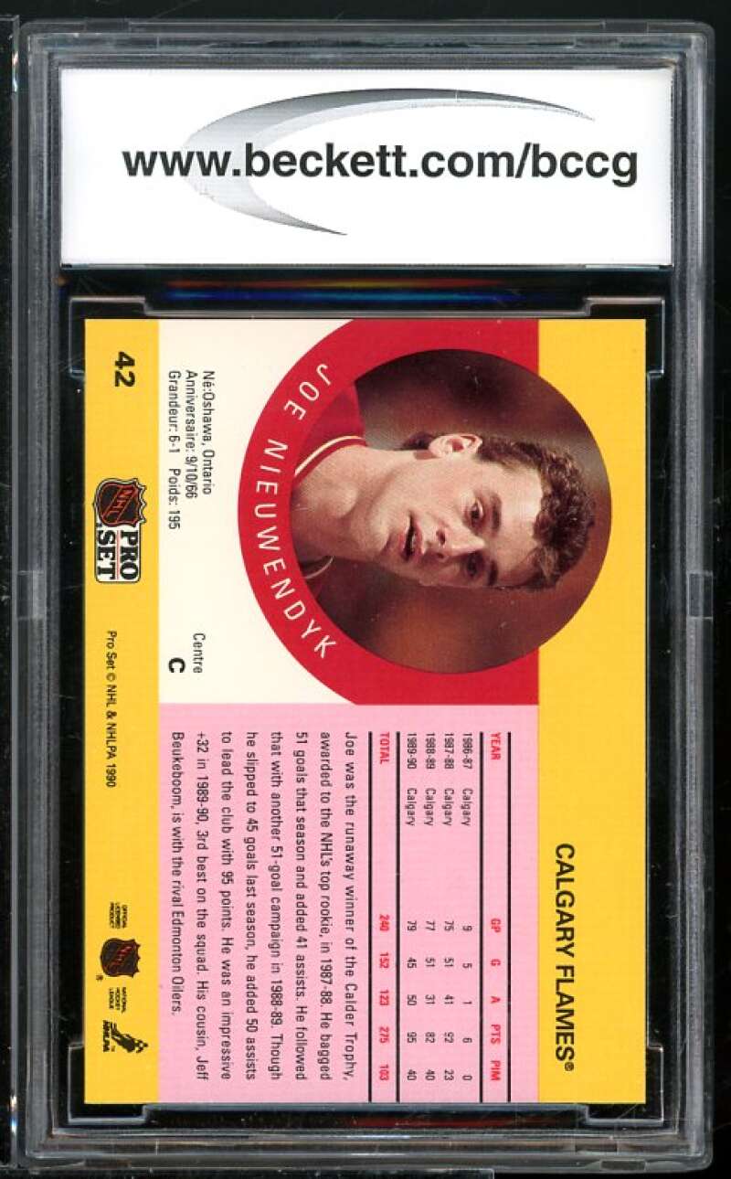 Joe Nieuwendyk Rookie Card 1990-91 Pro Set #42 BGS BCCG 10 Image 2