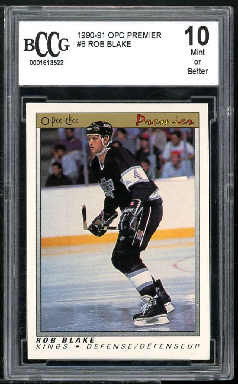 Rob Blake Rookie Card 1990-91 OPC Premier #6 BGS BCCG 10 Image 1