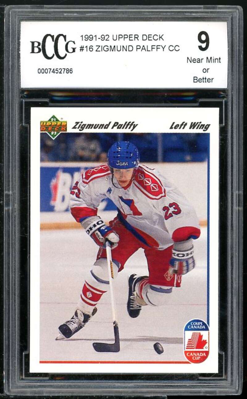 Zigmund Palffy Rookie Card 1991-92 Upper Deck #18 BGS BCCG 9 Image 1