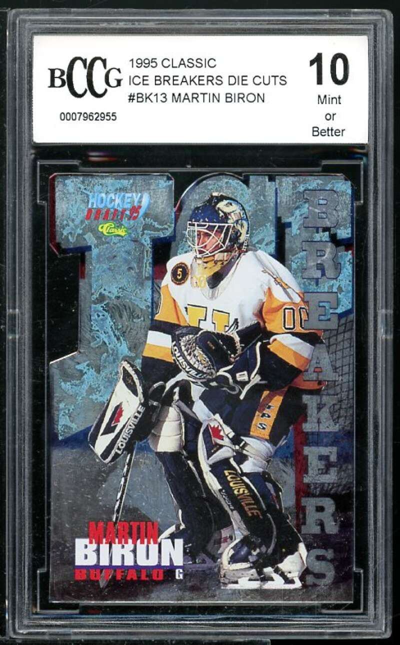 Martin Biron Rookie Card 1995 Classic Ice Breakers Die Cuts #BK13 BGS BCCG 10 Image 1