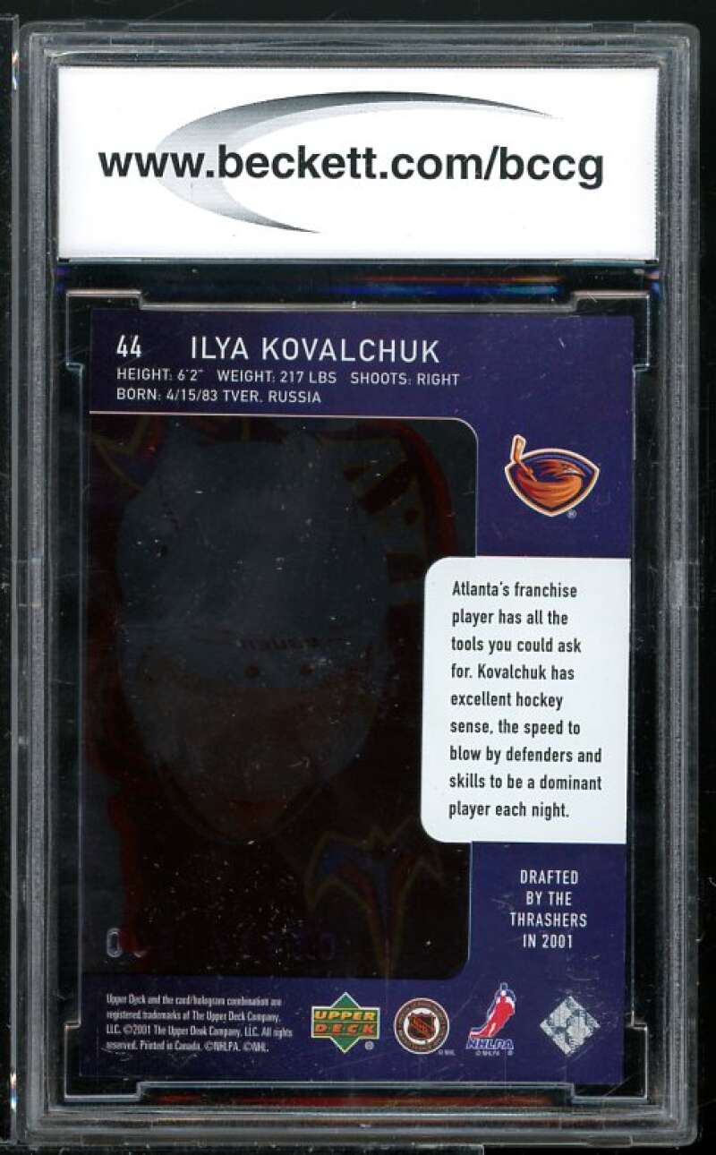 Ilya Kovalchuk Rookie Card 2001-02 Upper Deck Ice #44 BGS BCCG 9 Image 2