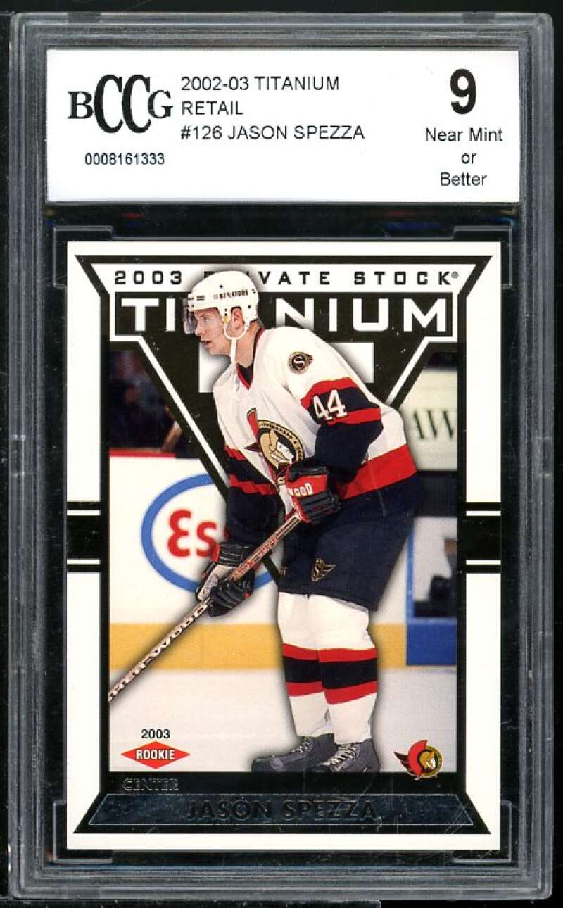 Jason Spezza Rookie Card 2002-03 Titanium Retail #126 BGS BCCG 9 Image 1