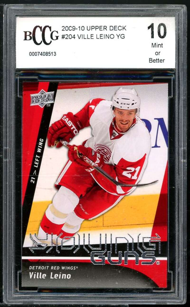 Ville Leino Rookie Card 2009-10 Upper Deck #204 BGS BCCG 10 Image 1