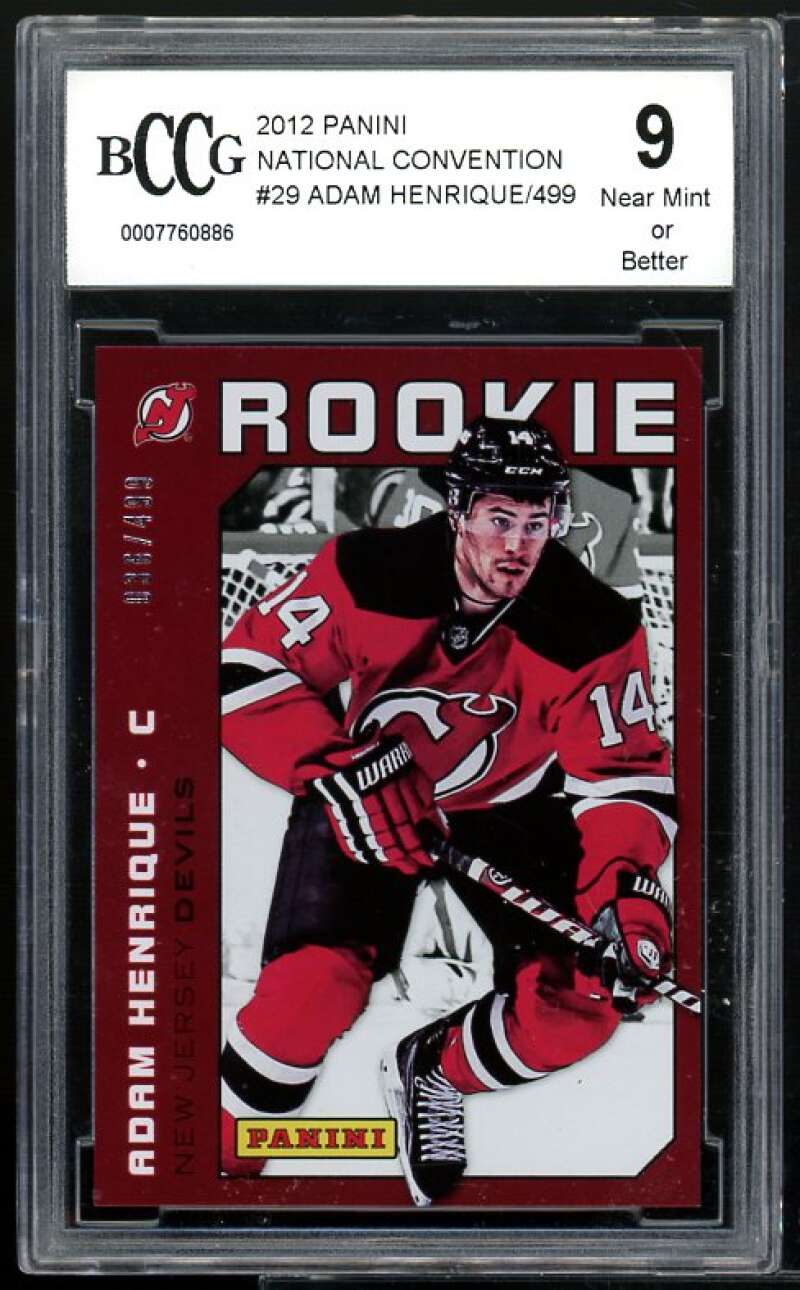 Adam Henrique Rookie Card 2012-13 Panini National Convention #29 BGS BCCG 9 Image 1