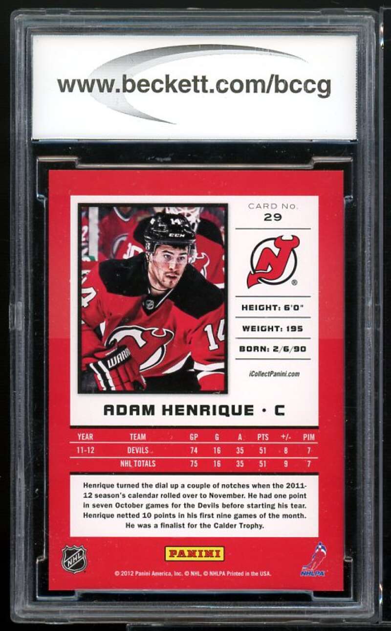 Adam Henrique Rookie Card 2012-13 Panini National Convention #29 BGS BCCG 9 Image 2