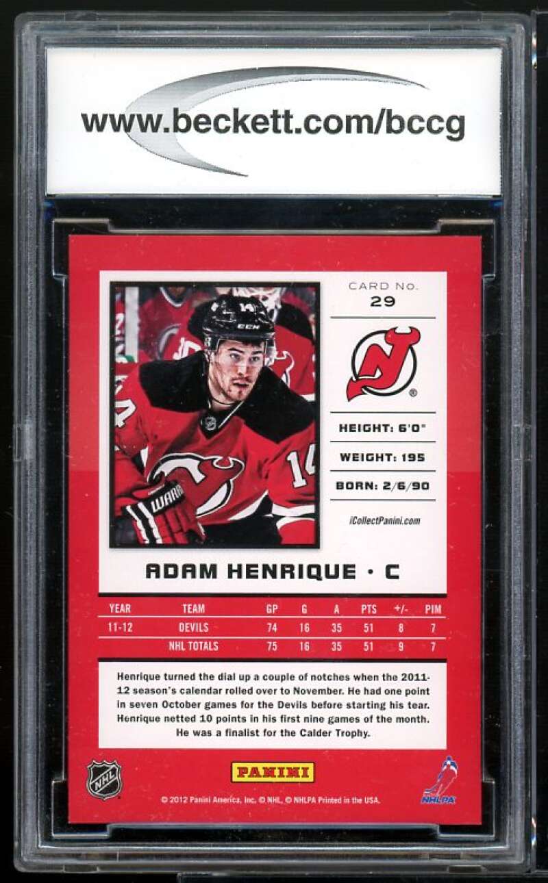 Adam Henrique Rookie Card 2012-13 Panini National Convention #29 BGS BCCG 10 Image 2