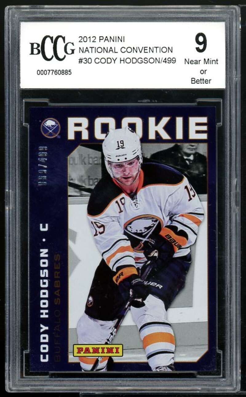 Cody Hodgson Rookie Card 2012-13 Panini National Convention #30 BGS BCCG 9 Image 1