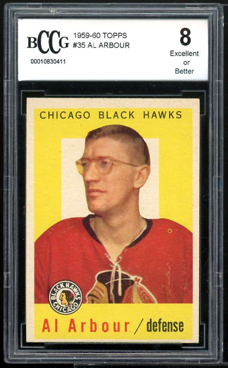 Al Arbour Card 1959-60 Topps #35 BGS BCCG 8 Image 1