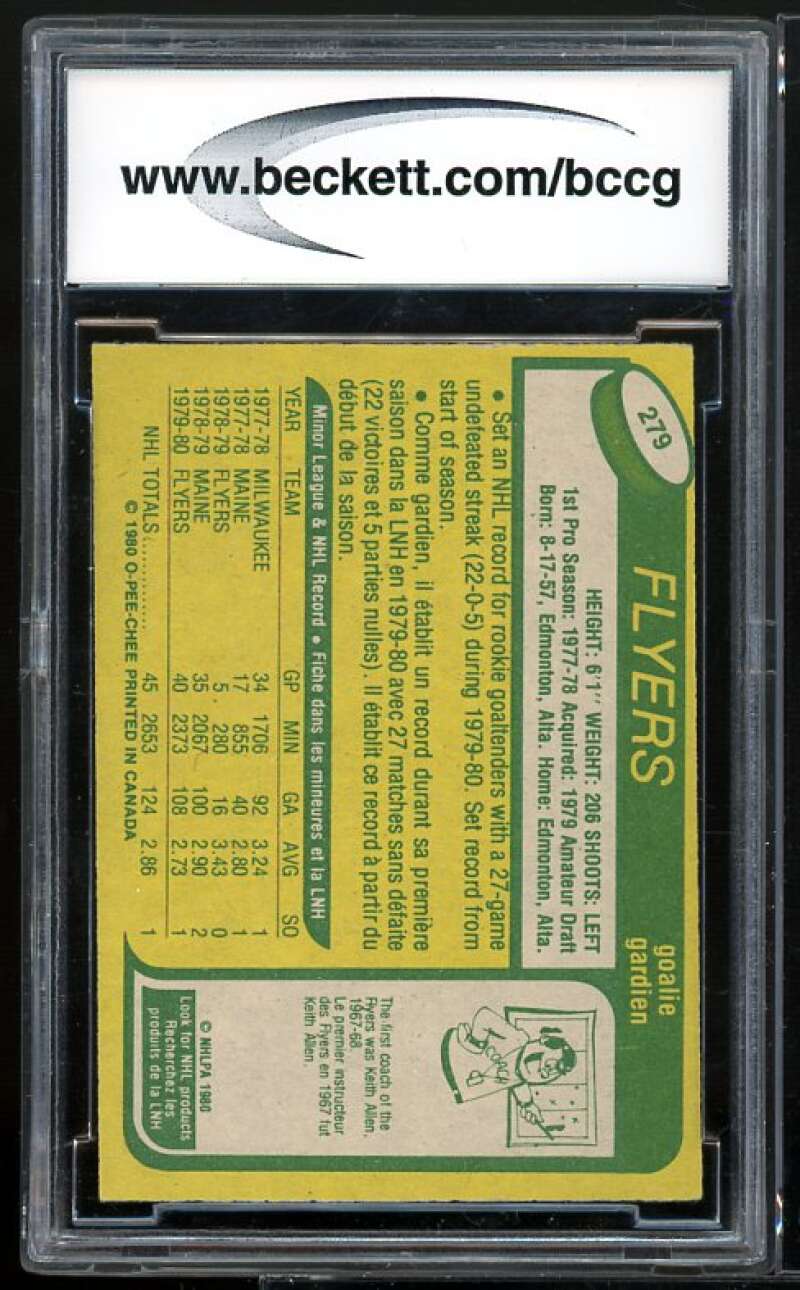 Pete Peeters Card 1980-81 O-Pee-Chee #279 BGS BCCG 8 Image 2