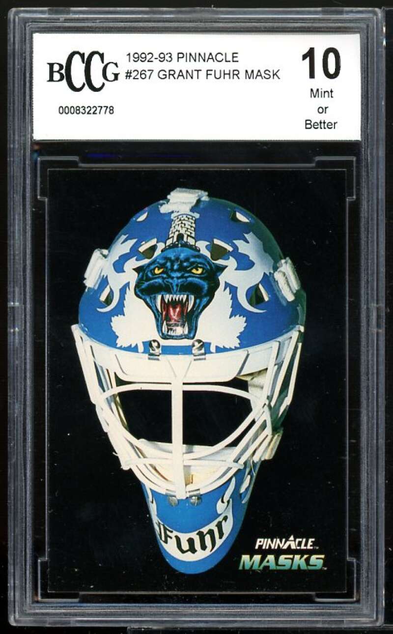 Grant Fuhr Card 1992-93 Pinnacle Masks #267 BGS BCCG 10 Image 1