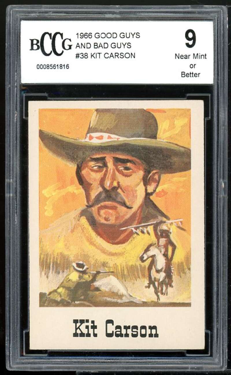 Kit Carson Card 1966 Good Guys And Bad Guys #38 BGS BCCG 9 Image 1