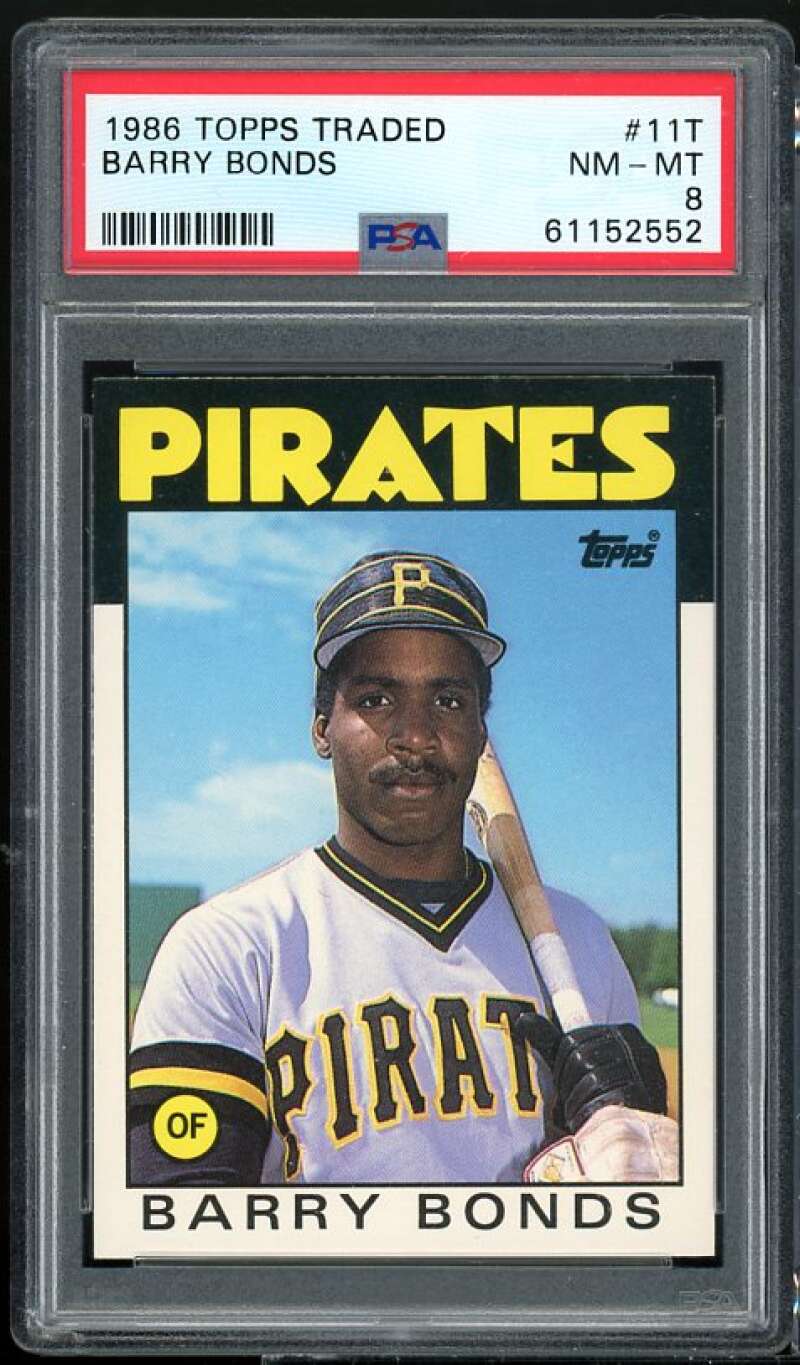 Barry Bonds Rookie Card 1986 Topps Traded #11T PSA 8 Image 1