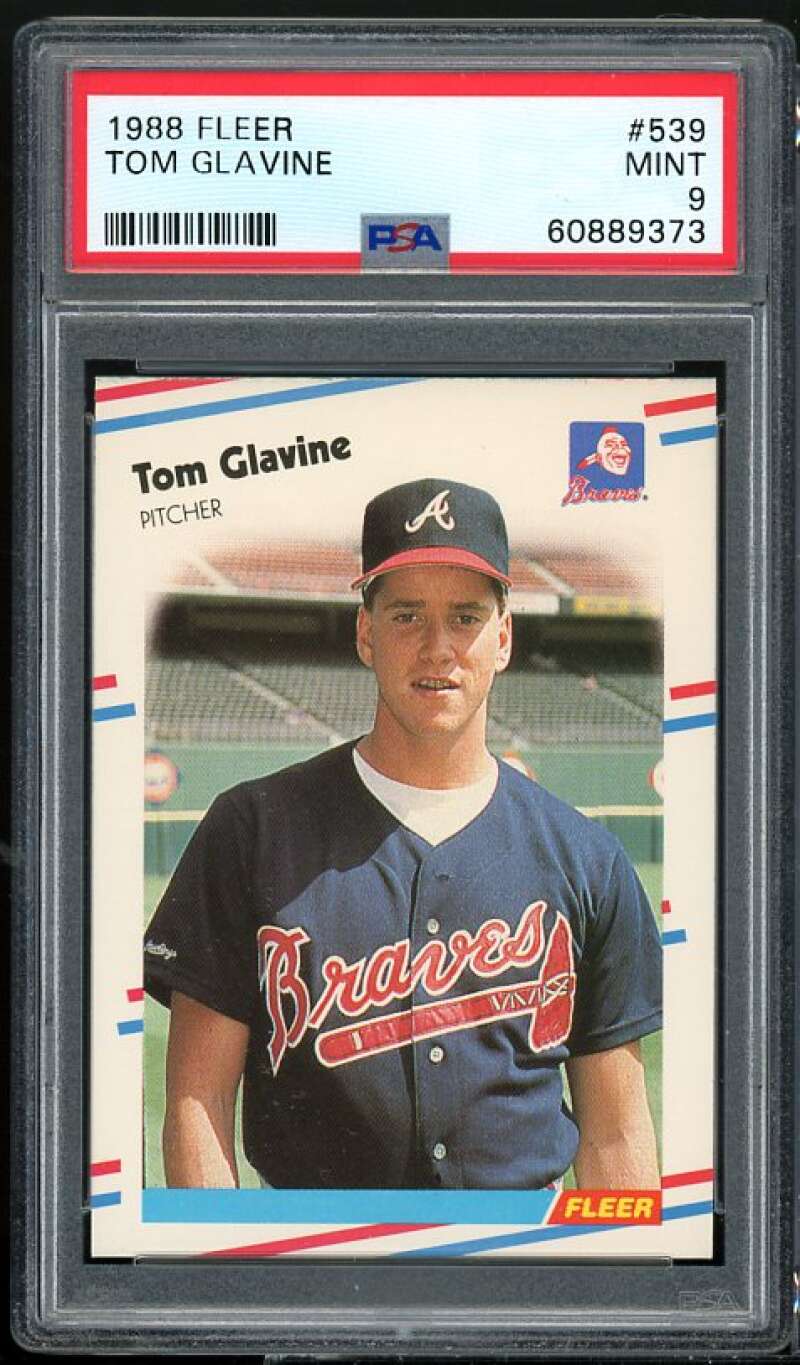 Tom Glavine Rookie Card 1988 Fleer #539 PSA 9 Image 1