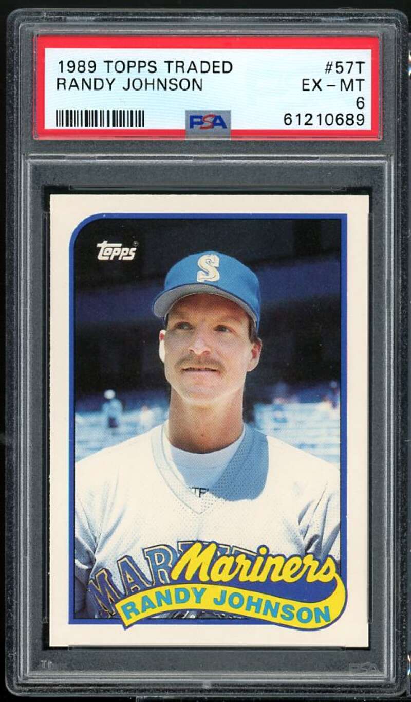 Randy Johnson Rookie Card 1989 Topps Traded #57T PSA 6 Image 1