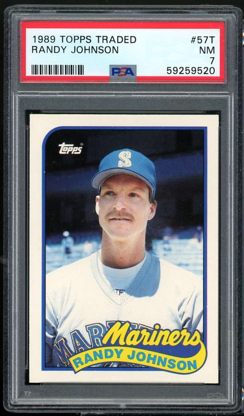 Randy Johnson Rookie Card 1989 Topps Traded #57T PSA 7 Image 1