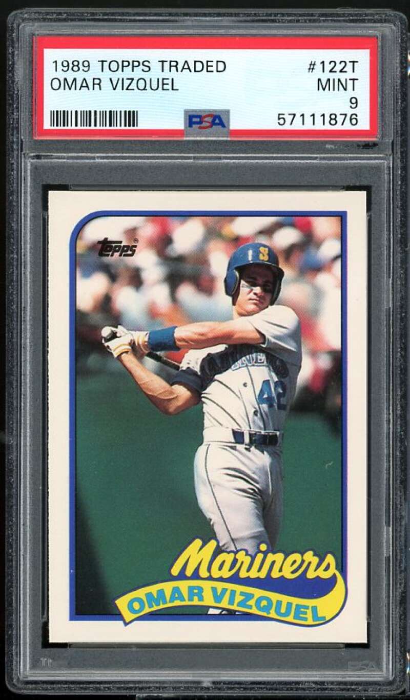 Omar Vizquel Rookie Card 1989 Topps Traded #122T PSA 9 Image 1