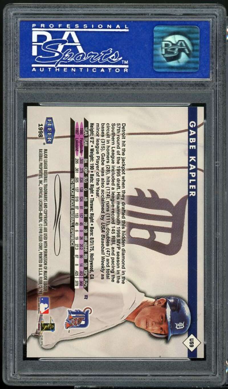 Gabe Kapler Rookie Card 1998 Fleer Update #U59 PSA 9 Image 2