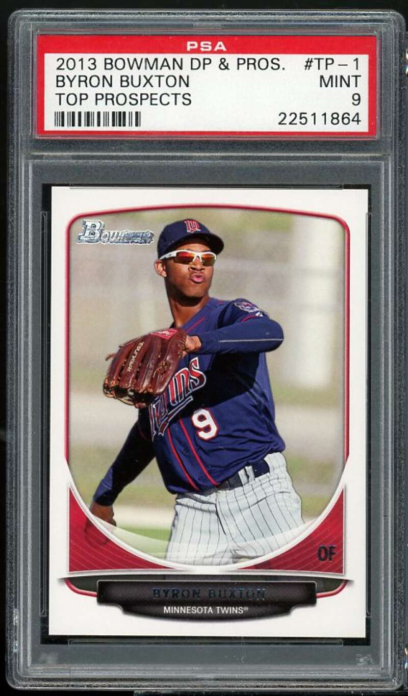 Byron Buxton Rookie Card 2013 Bowman Draft Picks Topps Prospects #TP-1 PSA 9 Image 1