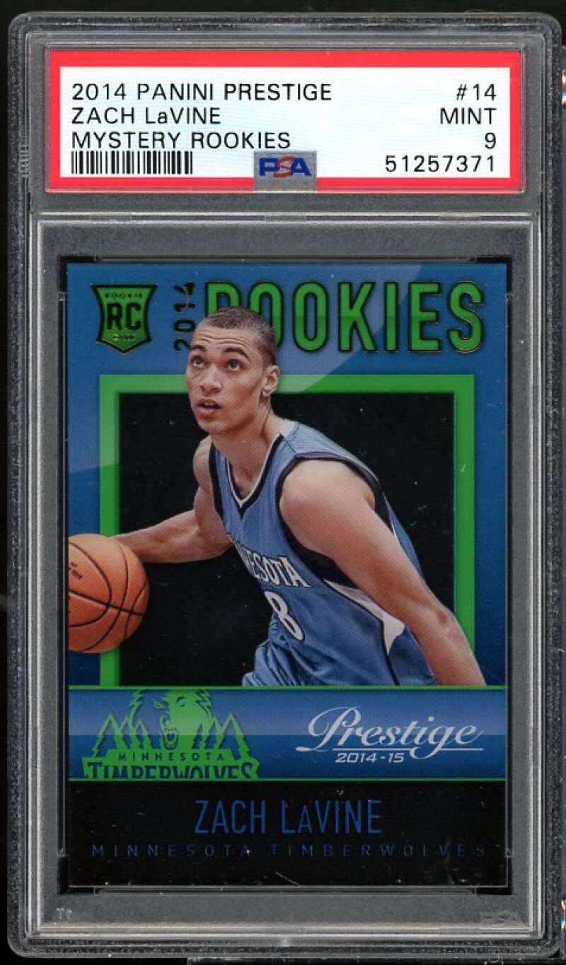 Zach LaVine Rookie Card 2014-15 Panini Prestige Mystery Rookies #14 PSA 9 Image 1