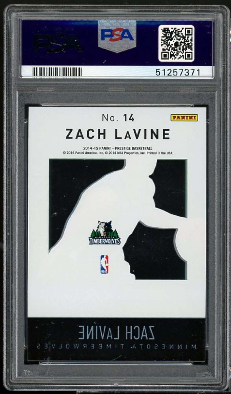 Zach LaVine Rookie Card 2014-15 Panini Prestige Mystery Rookies #14 PSA 9 Image 2