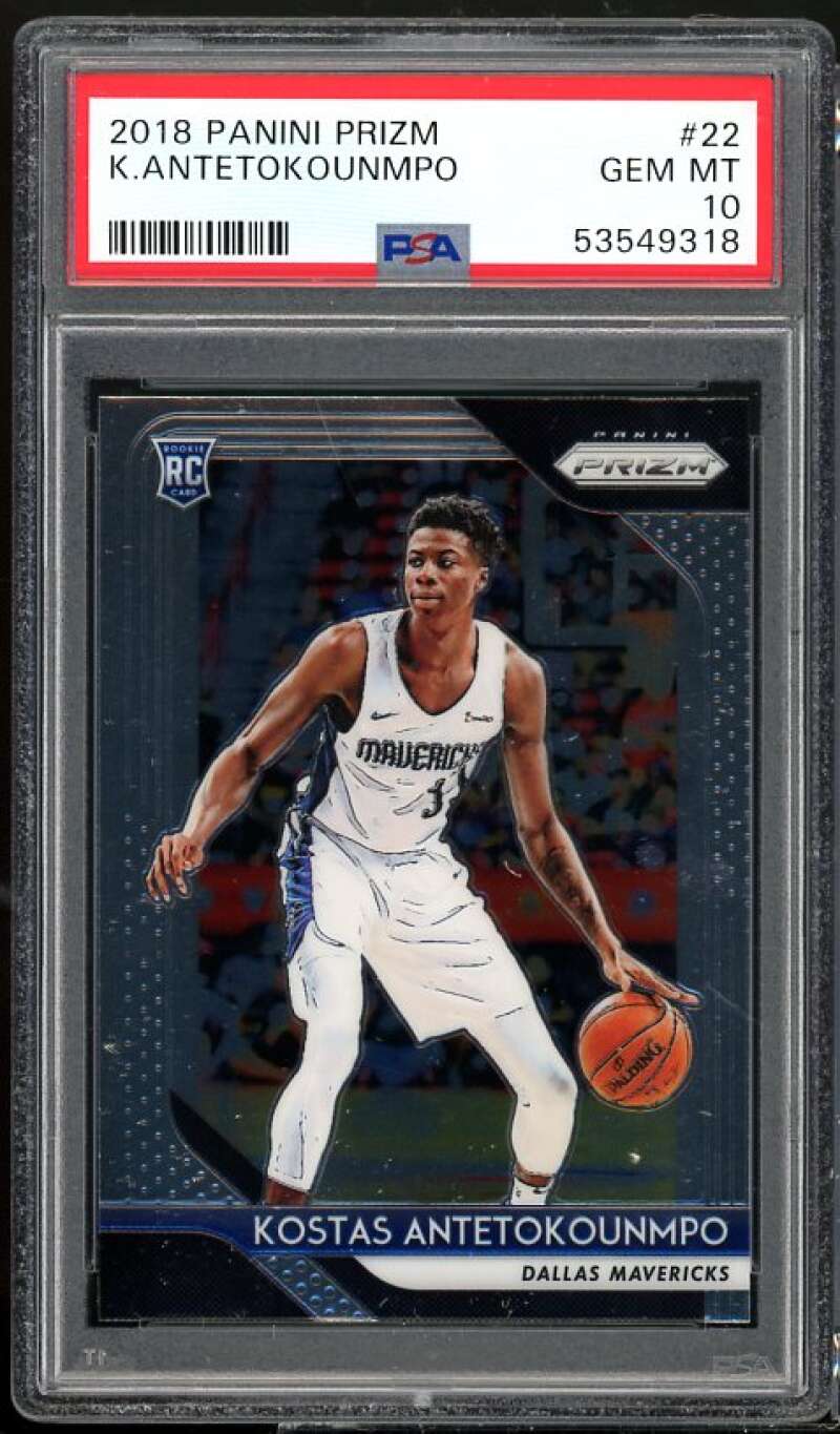 Kostas Antetokounmpo Rookie Card 2018-19 Panini Prizm #22 PSA 10 Image 1