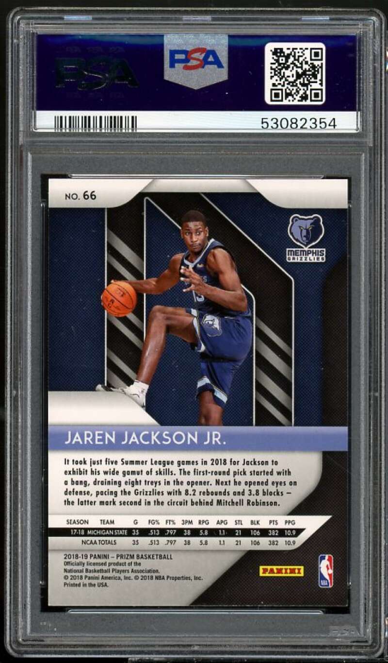 Jaren Jackson Jr. Rookie Card 2018-19 Panini Prizm #66 PSA 9 Image 2