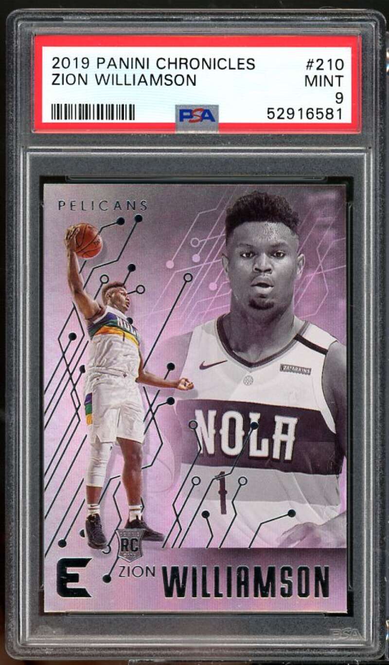 Zion Williamson Rookie Card 2019-20 Panini Chronicles #210 PSA 9 Image 1