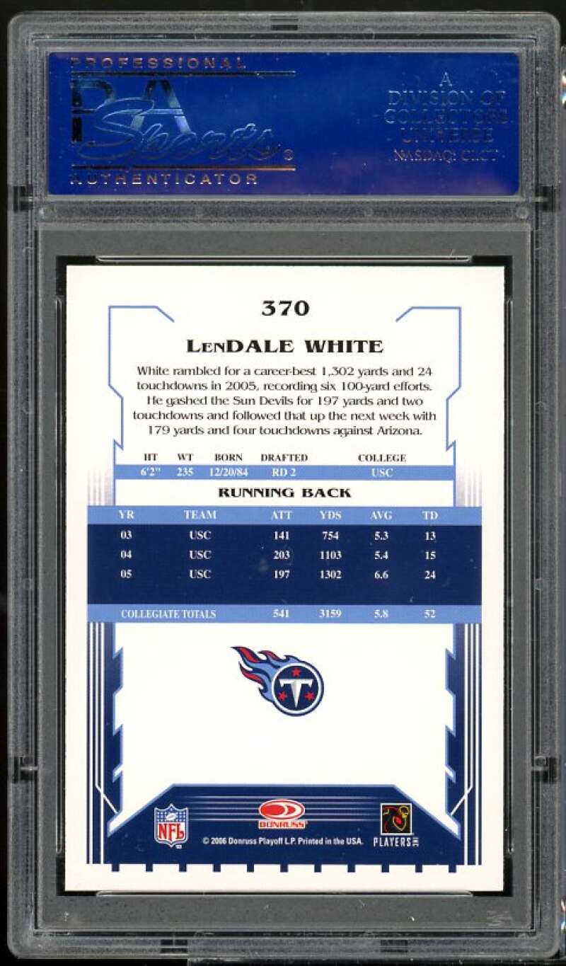 LenDale White Rookie Card 2006 Score #370 PSA 10 Image 2