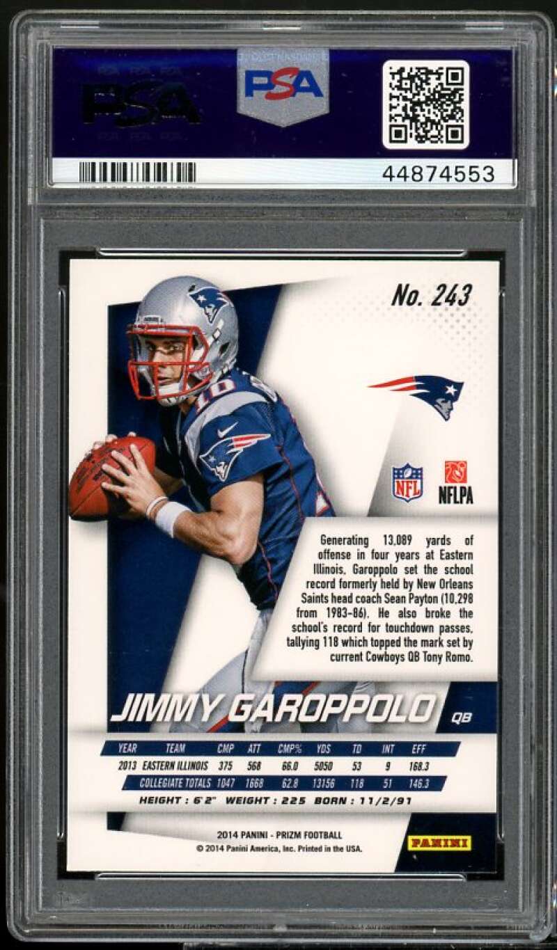 Jimmy Garoppolo Rookie Card 2014 Panini Prizm #243 PSA 9 Image 2