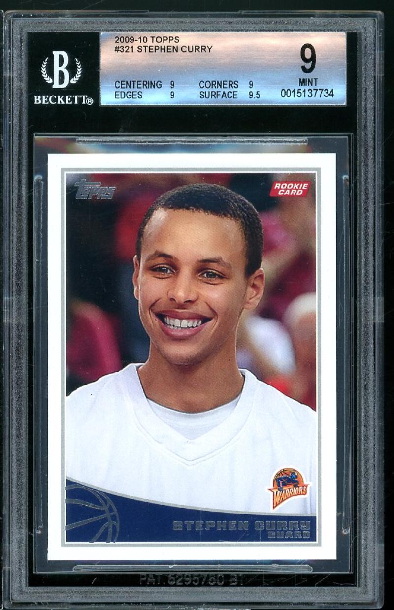 Stephen Curry Rookie Card 2009-10 Topps #321 BGS 9 (9 9 9 9.5) Image 1