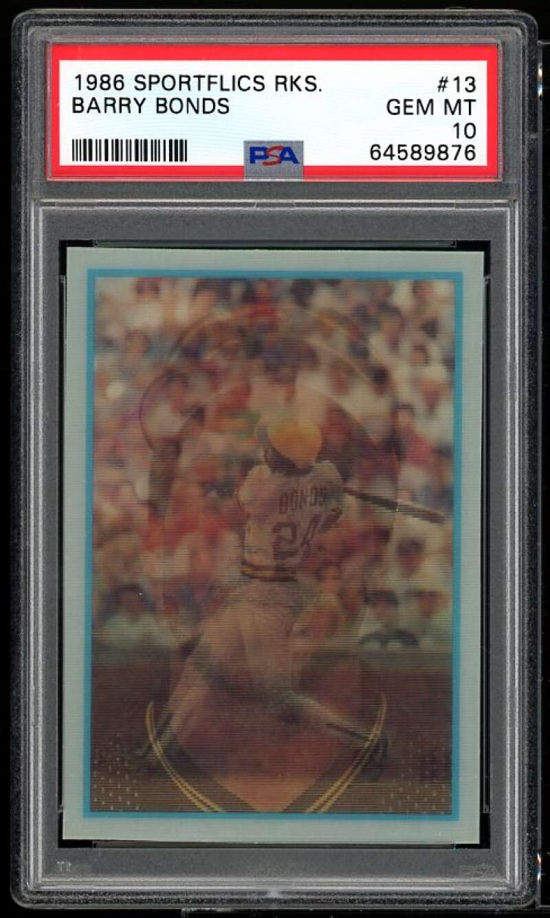 Barry Bonds Rookie Card 1986 Sportflics Rookies #13 PSA 10 Image 1