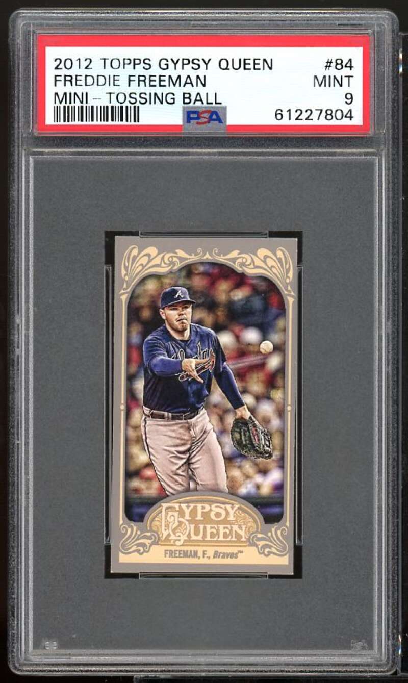 Freddie Freeman Card 2012 topps Gypsy Queen Mini Tossing Ball #84 PSA 9 Image 1