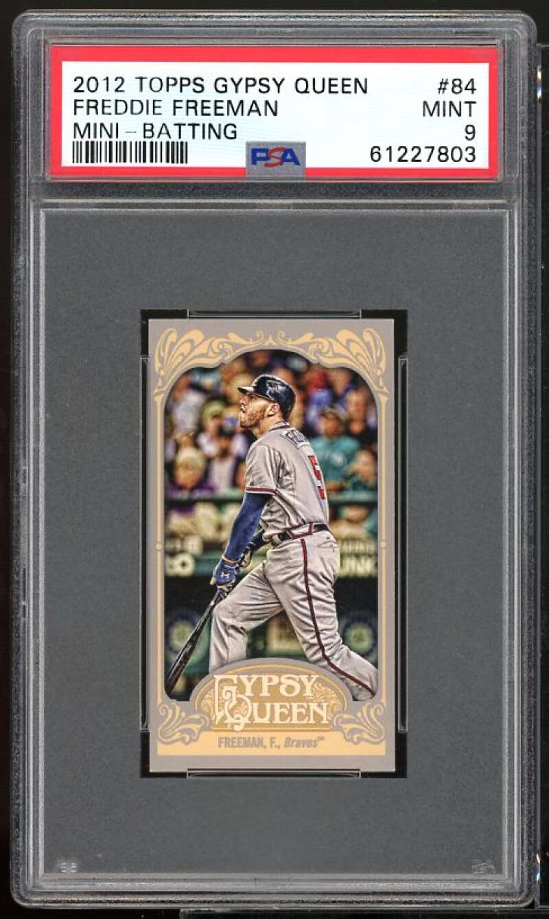 Freddie Freeman Card 2012 topps Gypsy Queen Mini Batting #84 PSA 9 Image 1