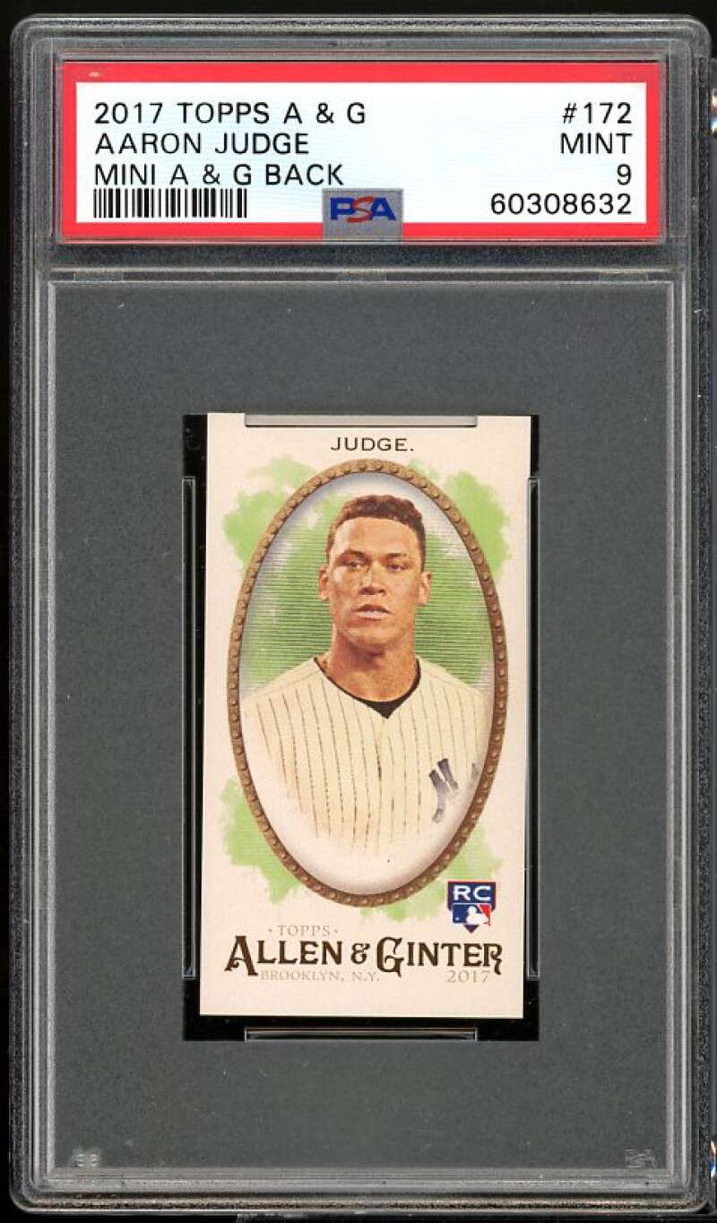 Aaron Judge Rookie Card 2017 Topps Allen &amp; Ginter Mini #172 PSA 9 Image 1