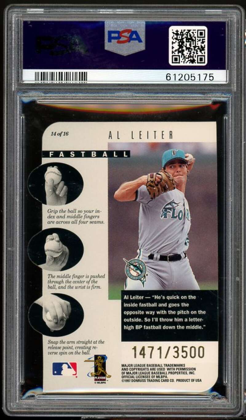 Al Leiter / Derek Jeter Card 1997 Leaf Get A Grip #14 PSA 9 Image 2